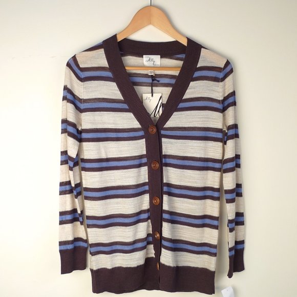 Milly Sweaters - ★NWT Milly Linen Striped Boyfriend Cardigan/ Small